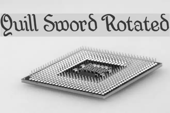 Quill Sword Rotated Font examples