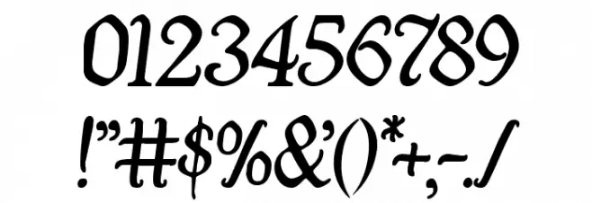 Quill Sword Semi-Italic Font OTHER CHARS