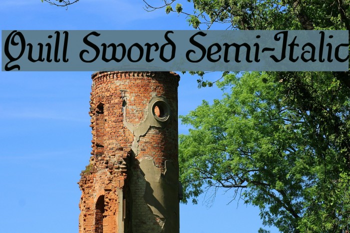 Quill Sword Semi-Italic Font examples