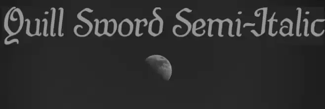 Quill Sword Semi-Italic Font examples