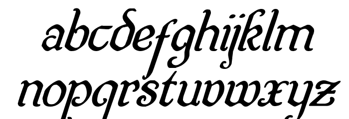 Quill Sword Super-Italic Font LOWERCASE