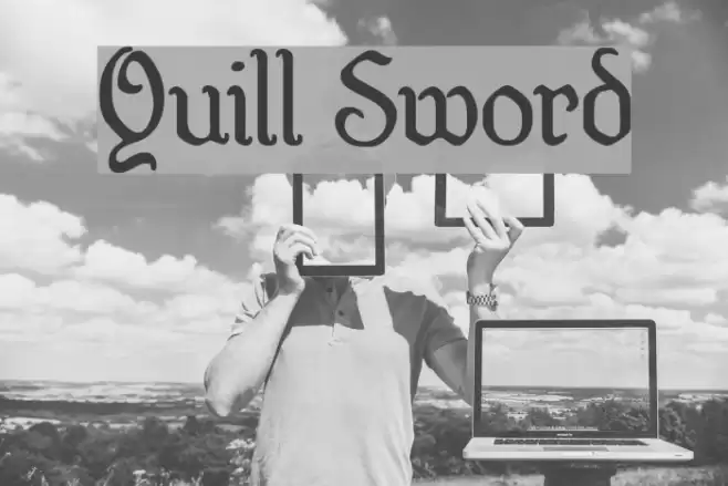 Quill Sword Font examples