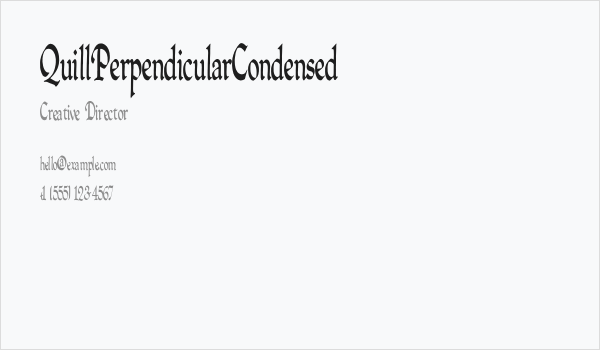 QuillPerpendicularCondensed Business Card