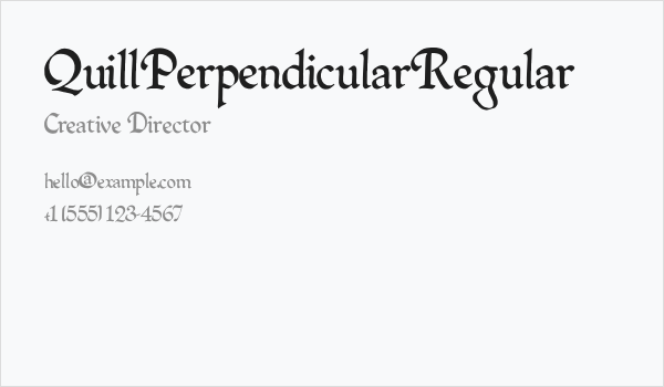 QuillPerpendicularRegular Business Card
