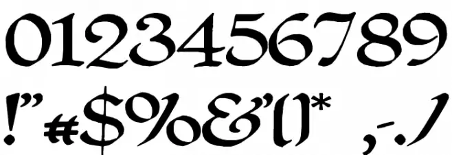 QuillPerpendicularWide Font OTHER CHARS