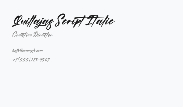 Quillajas Script Italic Business Card