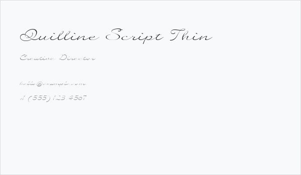 Quilline Script Thin Business Card