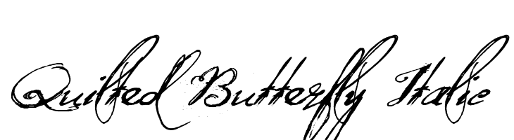Quilted Butterfly Italic  les polices de caractères gratuit tlcharger