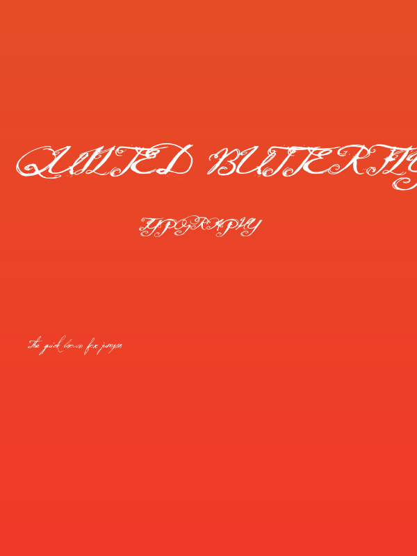 Quilted Butterfly Italic Poster