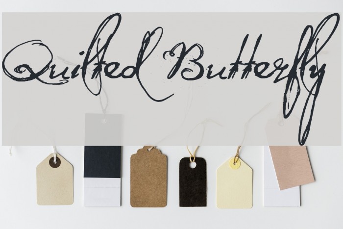 Quilted Butterfly Font examples