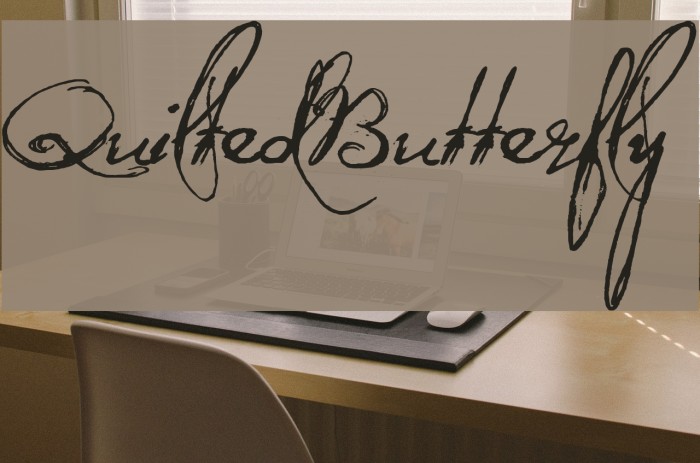 QuiltedButterfly Schriftart examples