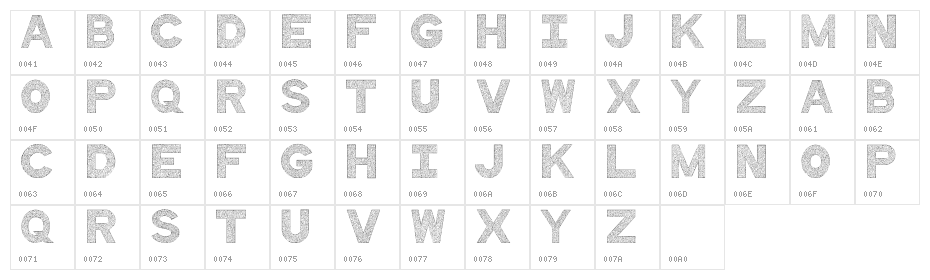 QuiltedStippled Character Map