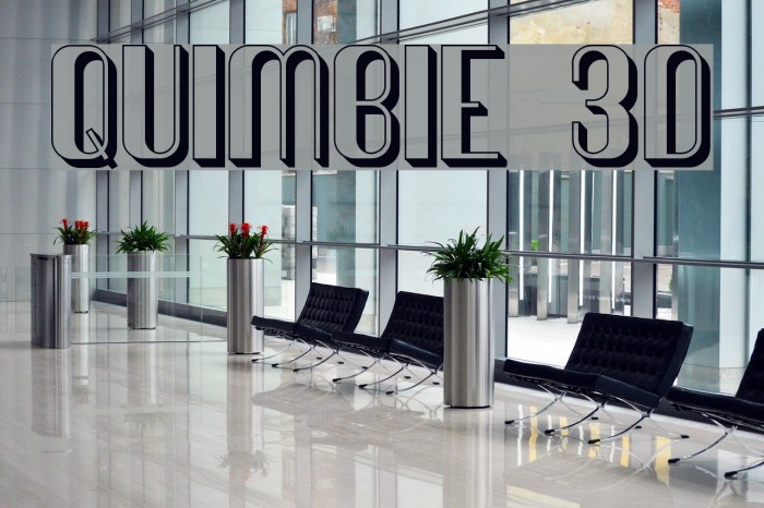 Quimbie 3D Font examples