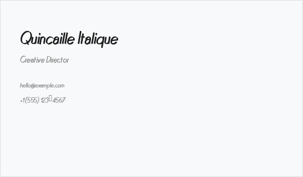 Quincaille Italique Business Card