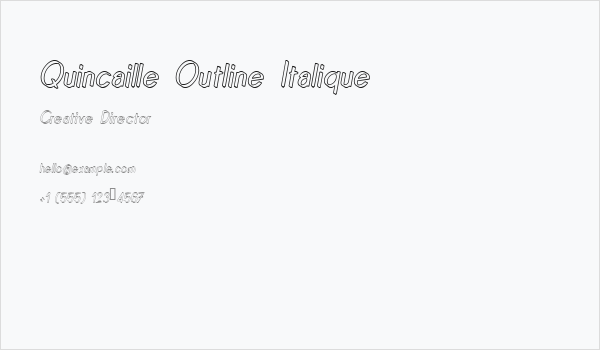 Quincaille Outline Italique Business Card
