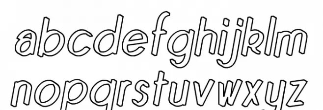 Quincaille Outline Italique Schriftart Kleinbuchstaben