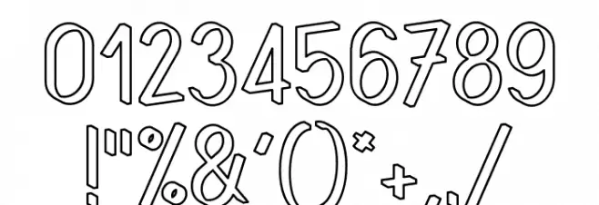 Quincaille Outline Font OTHER CHARS