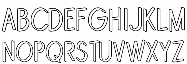 Quincaille Outline Schriftart Groß