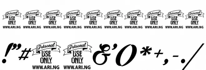 Quincho Script PERSONAL USE Font OTHER CHARS