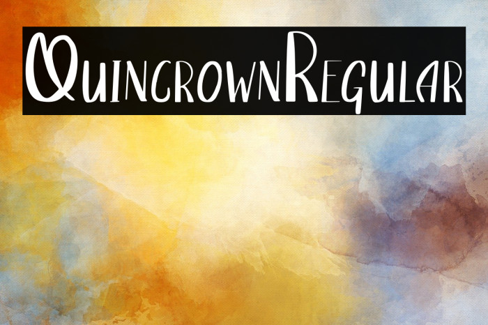 QuincrownRegular Font examples