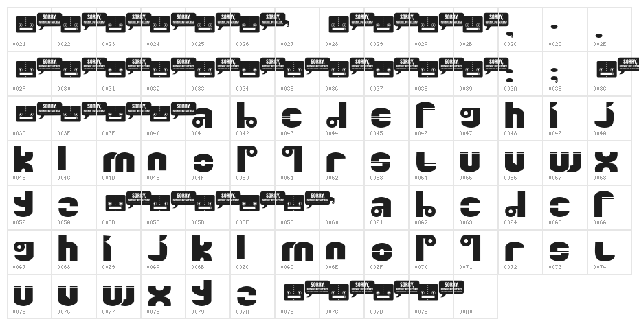 Quinkie Character Map