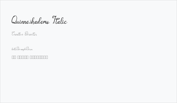 Quinneshademo Italic Business Card