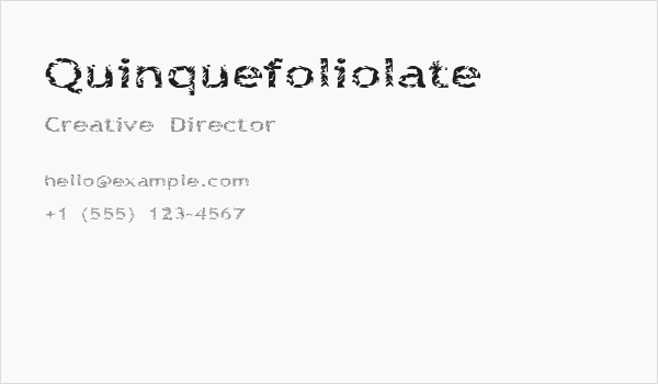 Quinquefoliolate Business Card