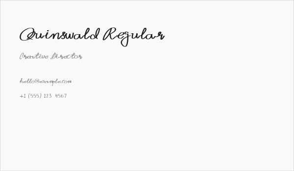 Quinswald Regular Business Card