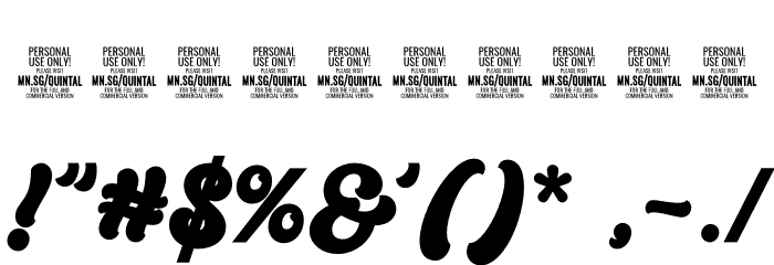 Quintal Script PERSONAL USE ONLY Bold Font OTHER CHARS