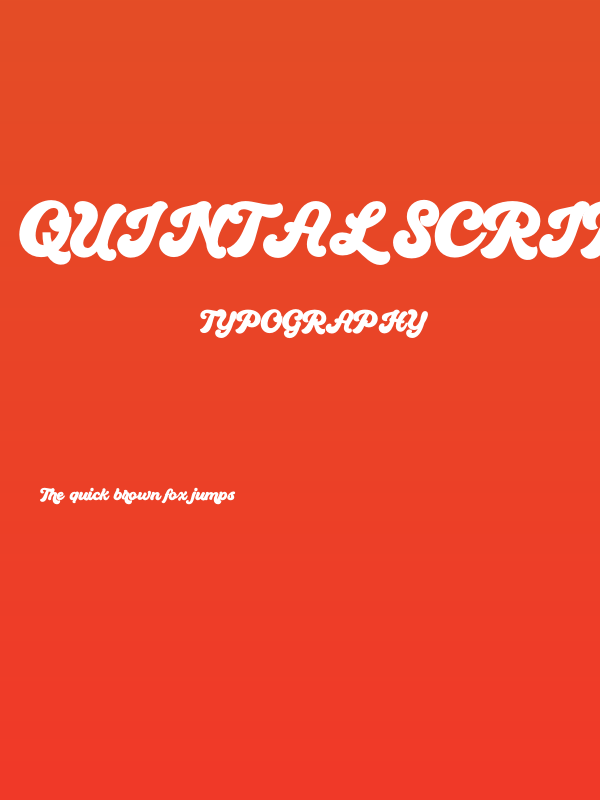Quintal Script PERSONAL USE ONLY Bold Poster