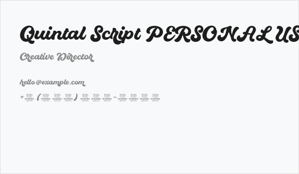 Quintal Script PERSONAL USE ONLY Regular Business Card
