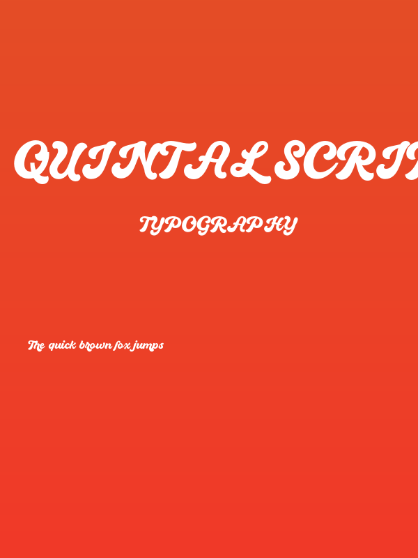 Quintal Script PERSONAL USE ONLY Regular Poster