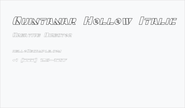 Quintanar Hollow Italic Business Card