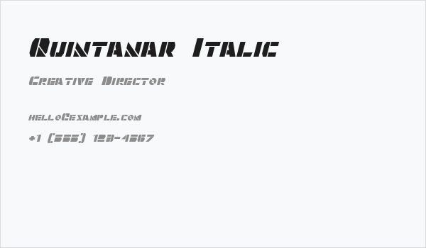 Quintanar Italic Business Card