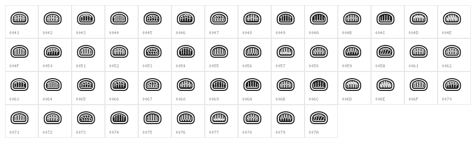 Quinteto Negative Light Regular Character Map