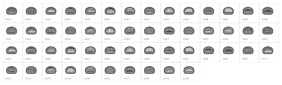 Quinteto Regular Character Map