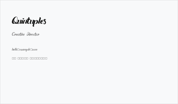 Quintuples Business Card