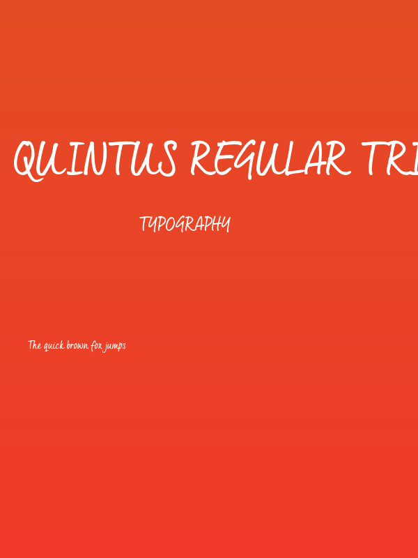 Quintus Regular_TRIAL Poster