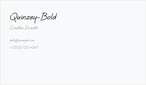 Quinzey-Bold Business Card