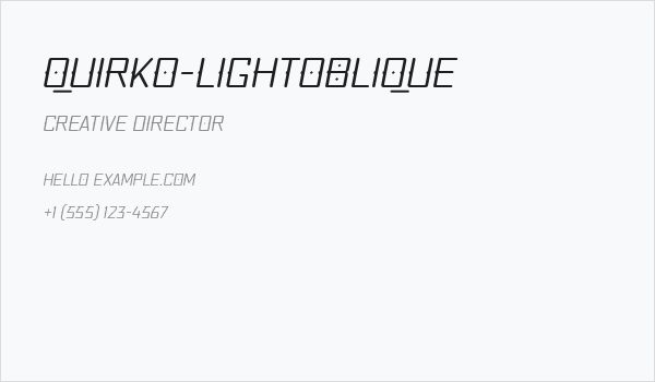 Quirko-LightOblique Business Card
