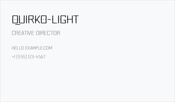 Quirko-Light Business Card