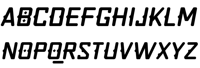 Quirko-Oblique Font LOWERCASE