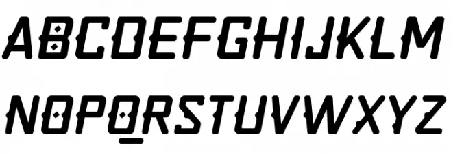 Quirko-Oblique Font LOWERCASE