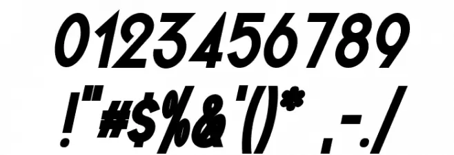 Quirkus Bold Italic Font OTHER CHARS