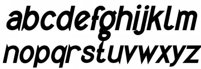 Quirkus Bold Italic Schriftart Kleinbuchstaben