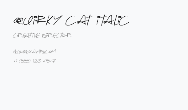 Quirky Cat Italic Business Card
