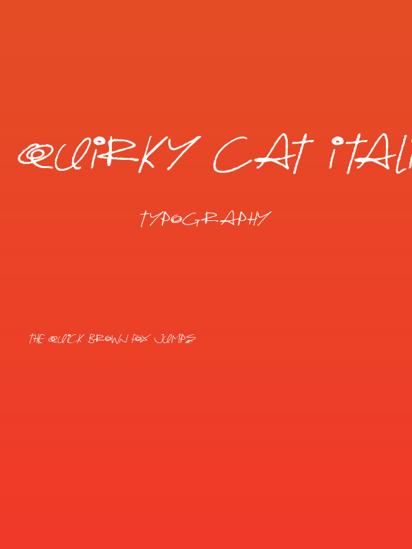 Quirky Cat Italic Poster