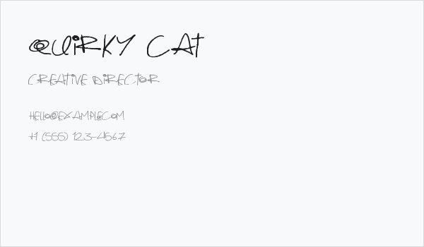 Quirky Cat Business Card