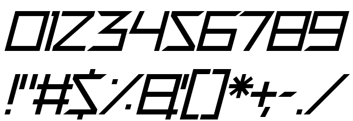 Quirky Robot Italic Font OTHER CHARS