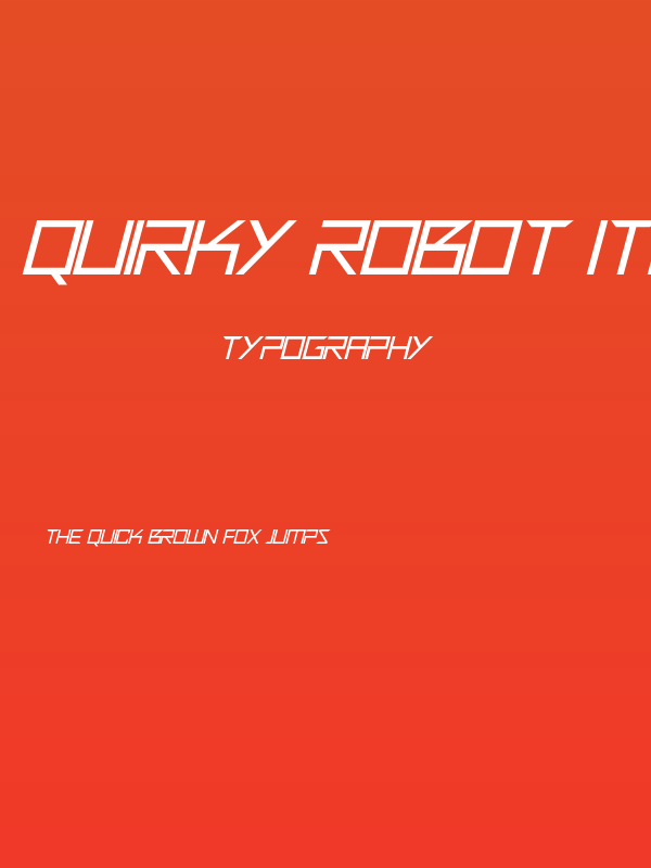 Quirky Robot Italic Poster